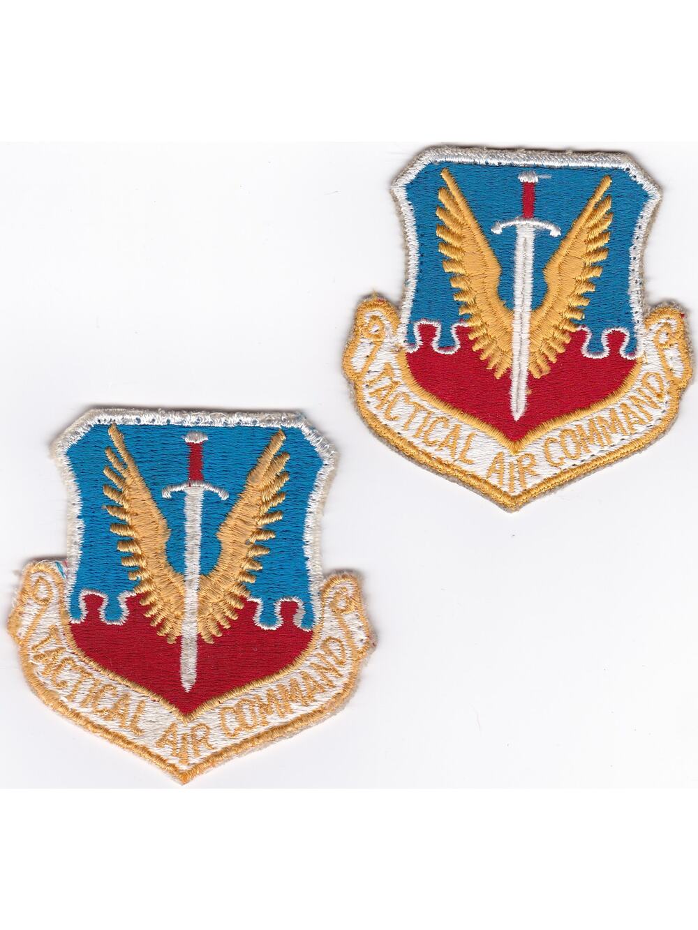 2pc Vintage US Air Force Tactical Air Command TAC Subdued Flight Patch Set